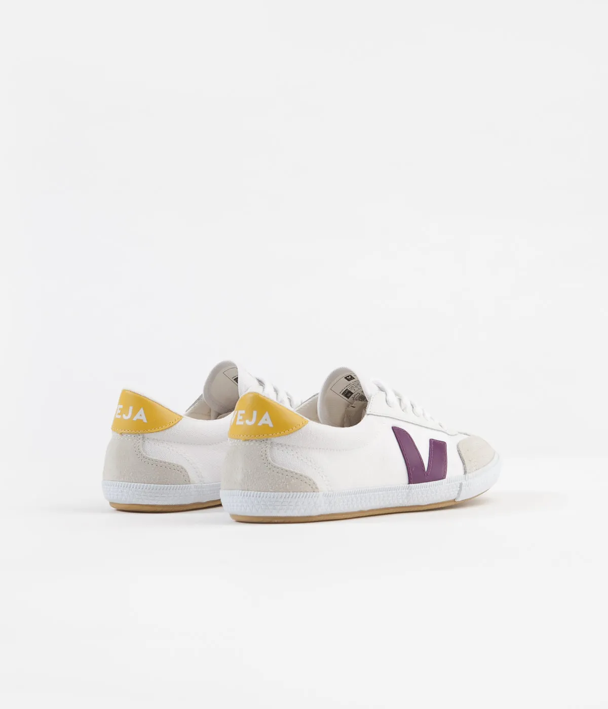 Veja Womens Volley Canvas Shoes - White / Berry / Gold / Yellow