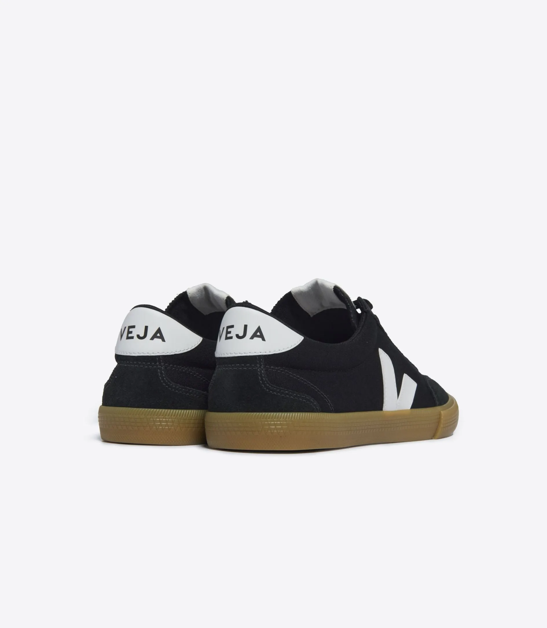 Volley Canvas Sneaker in Black / White / Natural