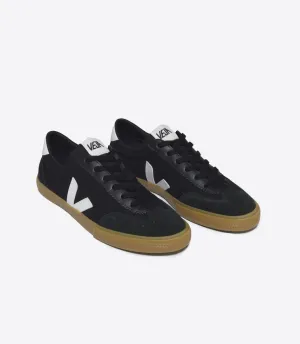 Volley Canvas Sneaker in Black / White / Natural