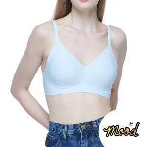 Wacoal Mood Smooth Bra ชุดชั้นในวัยรุ่น บราไร้โครง รุ่น MM1F08 สีฟ้า (SX)