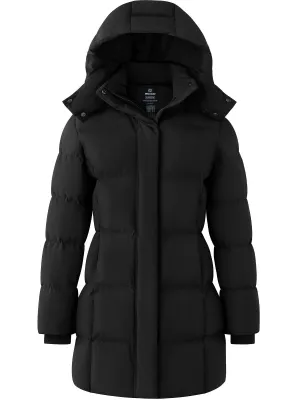 Wantdo Women's Hooded Puffer Jacket Warm Winter Coat Quilted Winter Outerwear