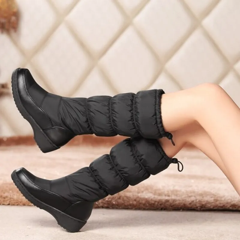 Warm Winter Mid Calf Snow Boots with Thick Fur Plush