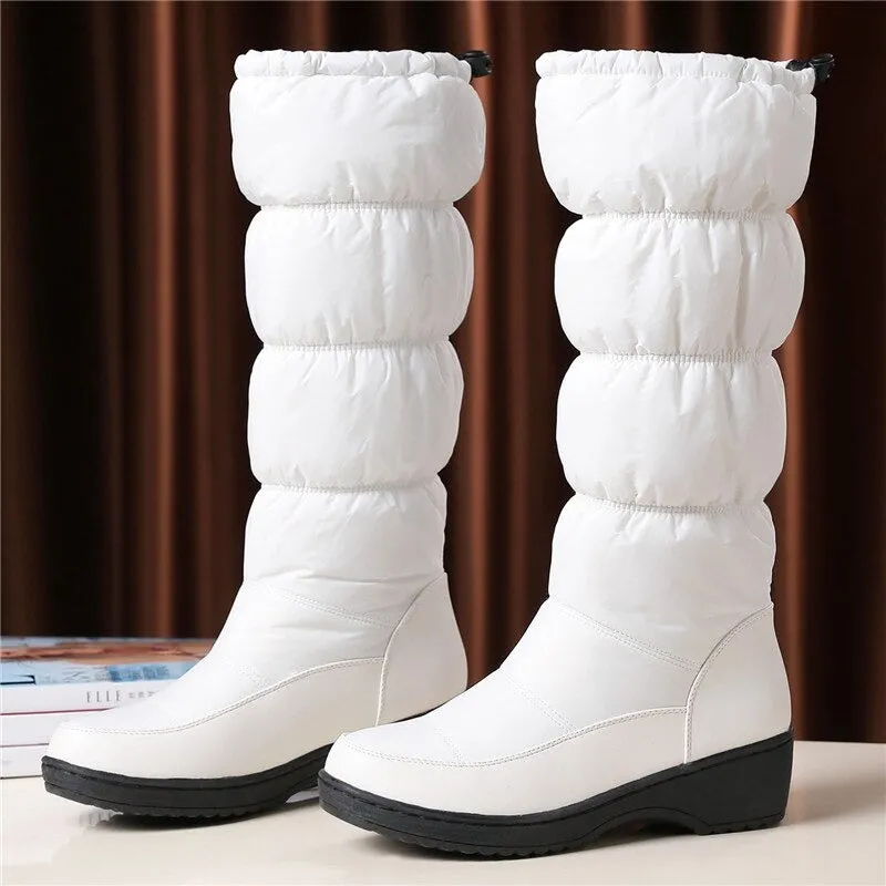 Warm Winter Mid Calf Snow Boots with Thick Fur Plush