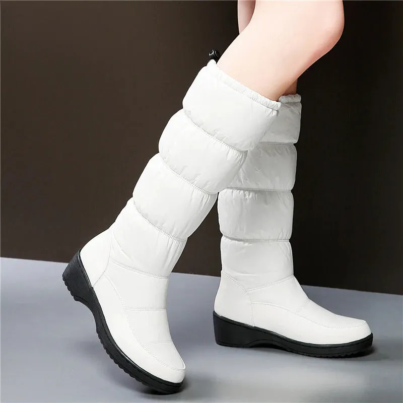 Warm Winter Mid Calf Snow Boots with Thick Fur Plush