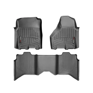 WeatherTech FloorLiners - Front/2nd Row - Black - Crew Cab - Ram Fullsize Truck 2012-17