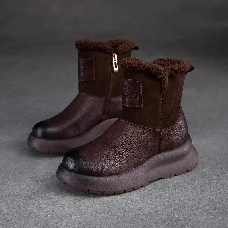 Women Retro Furred Winter Snow Boots