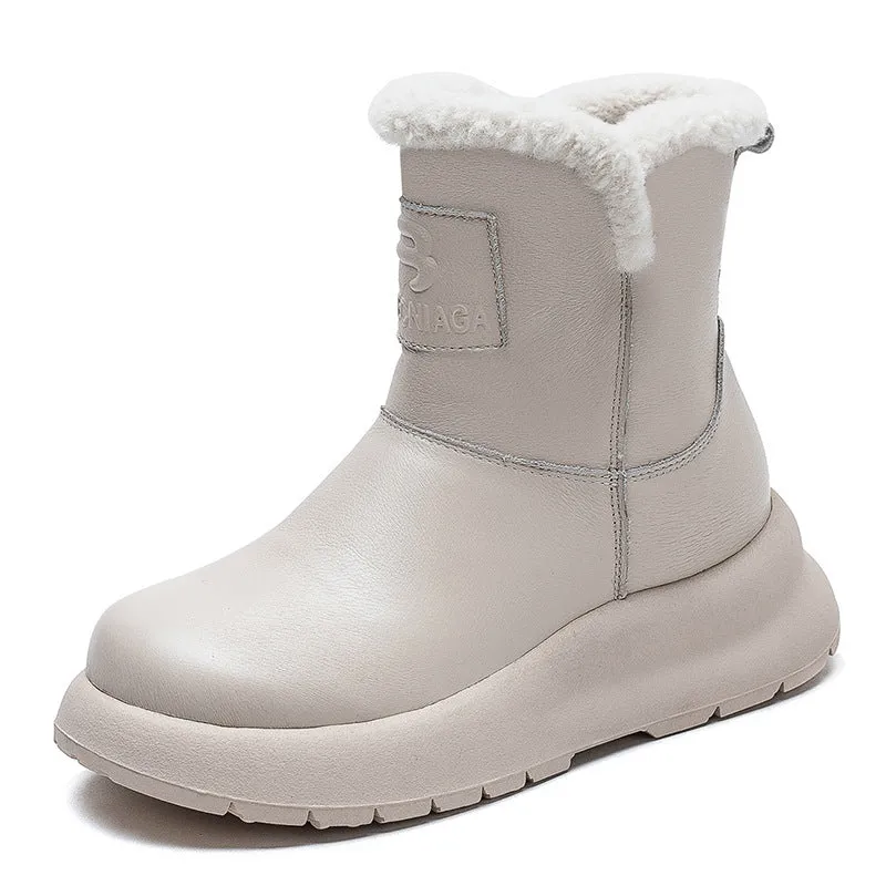 Women Retro Furred Winter Snow Boots