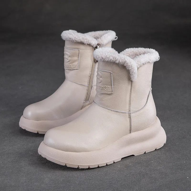 Women Retro Furred Winter Snow Boots