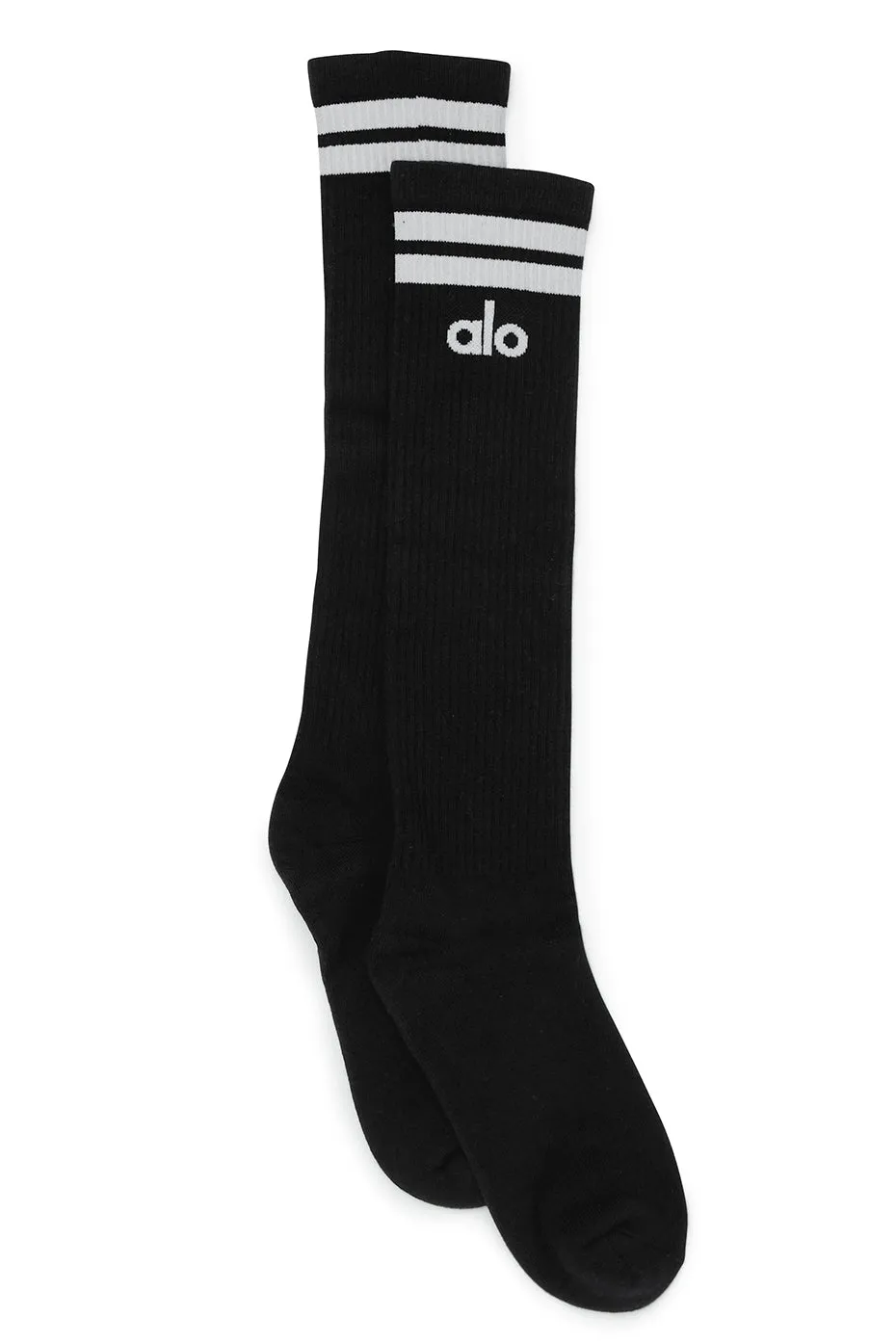 Women's Knee-High Throwback Sock - Black/White