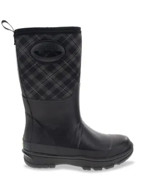 Women's Plaid Neoprene Mid Cold Weather Boot - Black