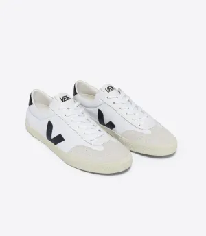 Women's Volley Canvas Sneaker in White / Black