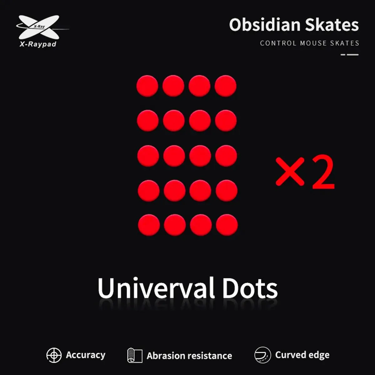 X-raypads Obsidian Mouse Skates Universal Dots