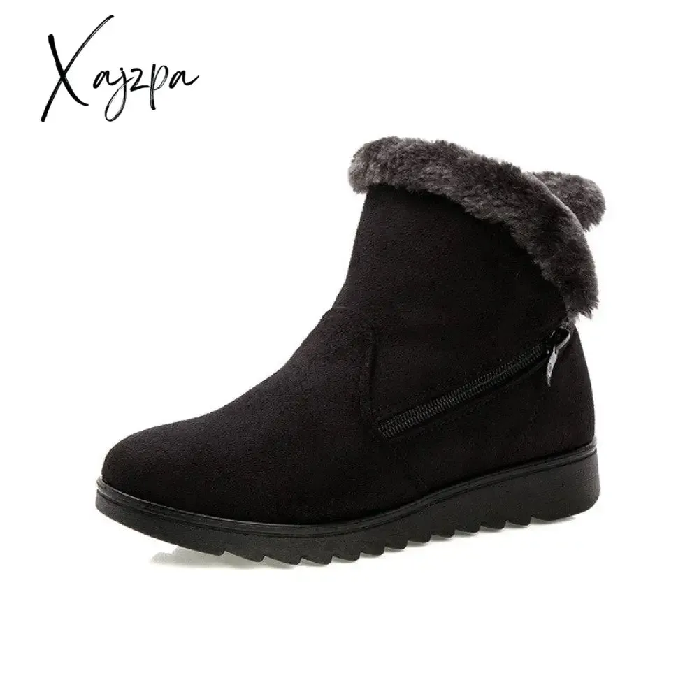 Xajzpa - Women Boots Winter Warm Snow Boots Women Faux Suede Ankle Boots For Female Winter Shoes Botas Mujer Plush Shoes Woman