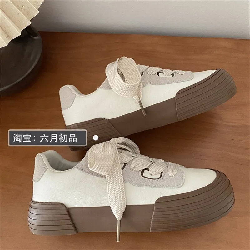 xiangtuibao Sneakers Women's Shoes Spring Autumn Lace Up Flats Shoes For Women  Designer Woman Sports Sneakers Femal Vulcanized Shoes