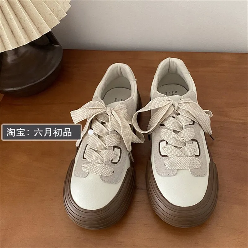 xiangtuibao Sneakers Women's Shoes Spring Autumn Lace Up Flats Shoes For Women  Designer Woman Sports Sneakers Femal Vulcanized Shoes