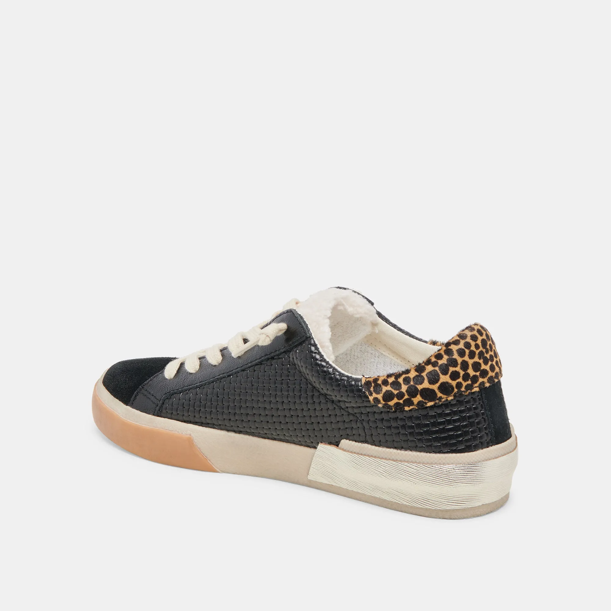 ZINA PLUSH SNEAKERS BLACK MULTI WOVEN