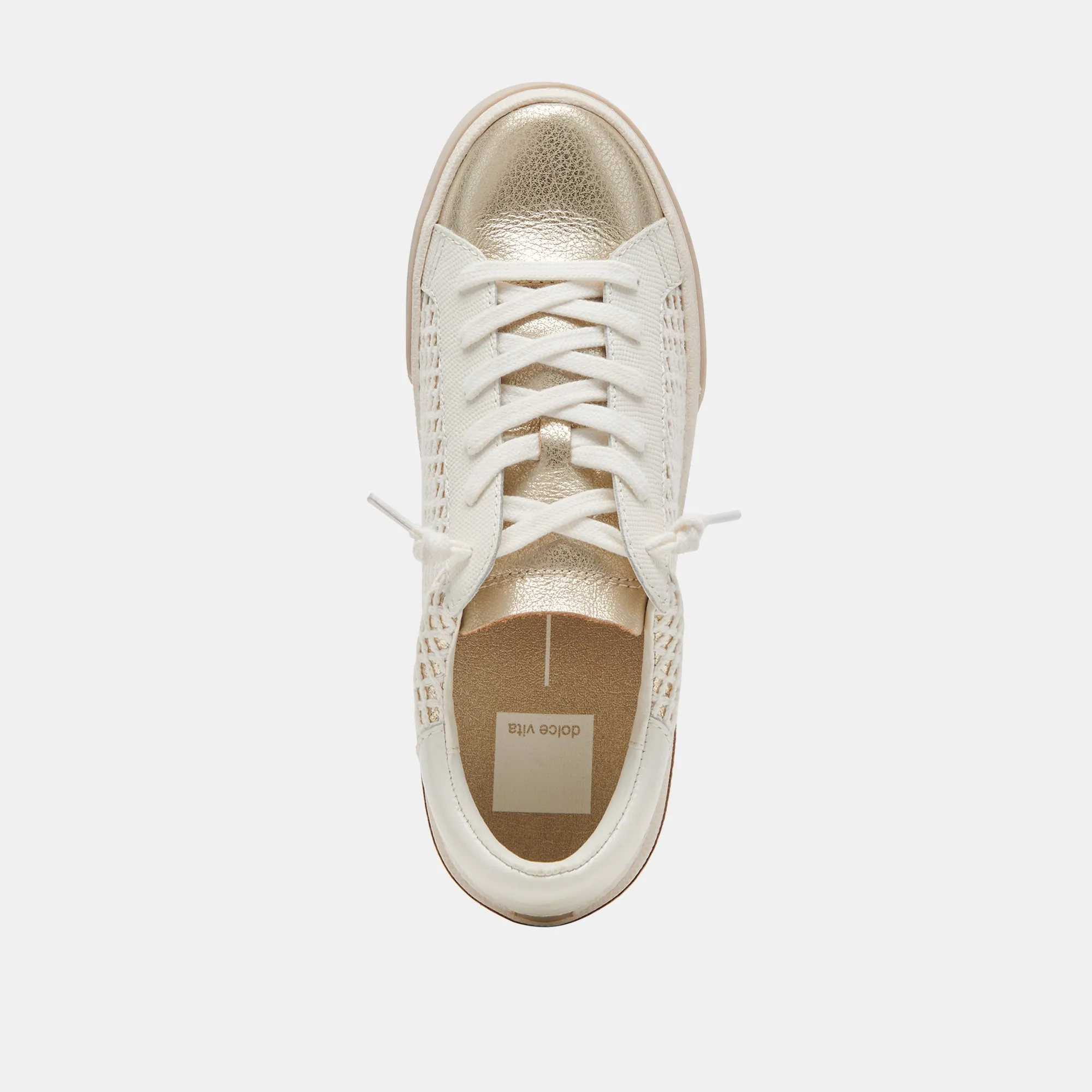 ZINA SNEAKERS BONE GOLD WOVEN