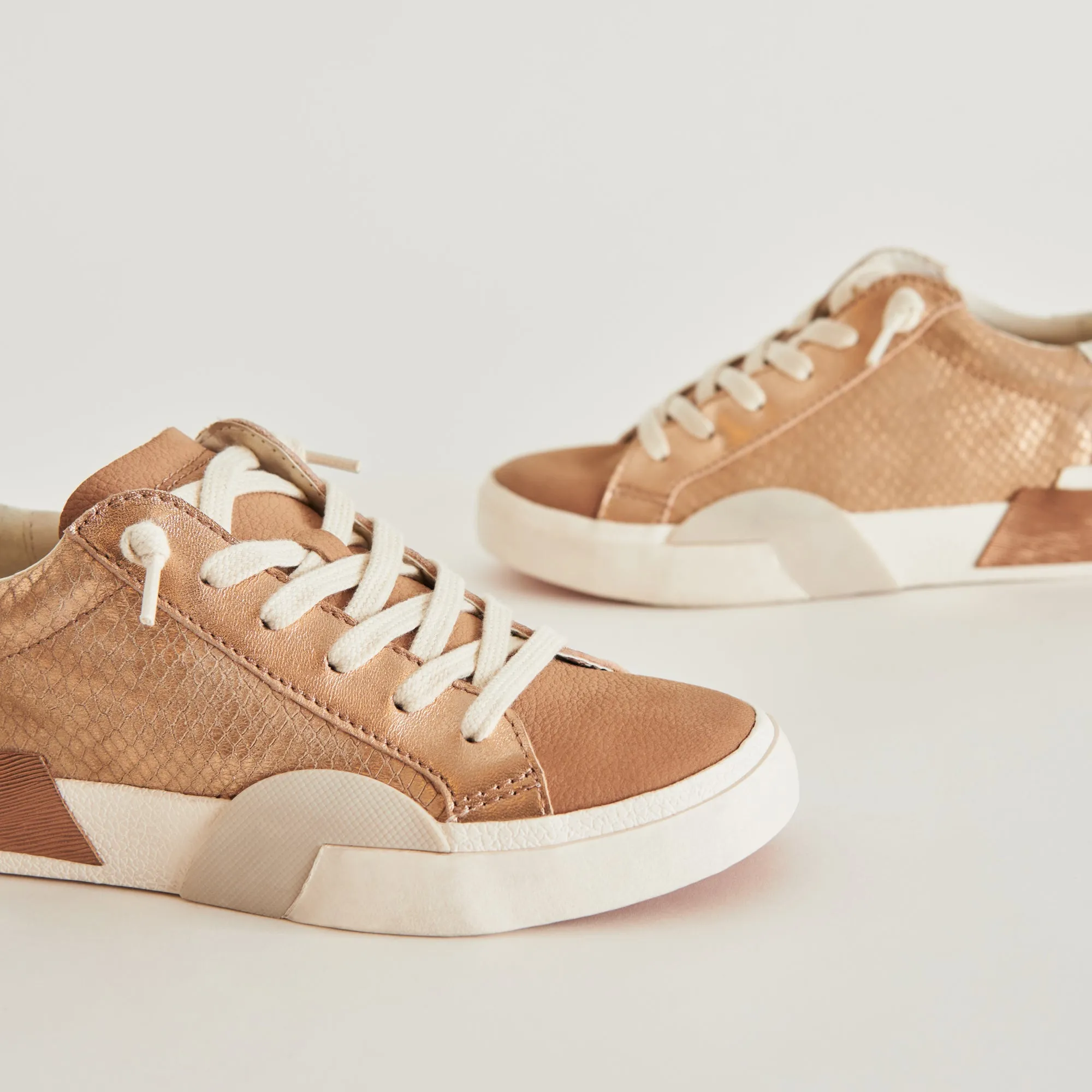 ZINA SNEAKERS BRONZE EMBOSSED LEATHER